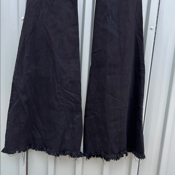 GJG Denim Rodeo Ripped Distressed Flare Fall Bell Bottom Black Flared Jeans 3 - Picture 11 of 11